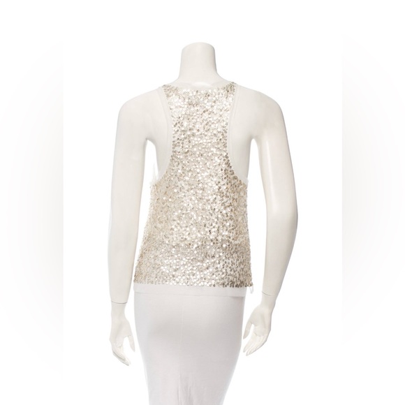 Gryphon New York White/Gold Sequined Top. Size XS - Picture 3 of 9